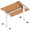 Air Lite 1000mm Height Adjustable Office Desk, White Leg, Beech