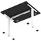 Air Lite 1000mm Height Adjustable Office Desk, White Leg, Black