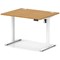 Air Lite 1000mm Height Adjustable Office Desk, White Leg, Oak