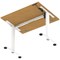 Air Lite 1000mm Height Adjustable Office Desk, White Leg, Oak