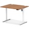Air Lite 1000mm Height Adjustable Office Desk, White Leg, Walnut