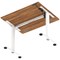 Air Lite 1000mm Height Adjustable Office Desk, White Leg, Walnut