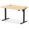 Air Lite 1200mm Height Adjustable Office Desk, Black Leg, Maple
