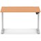 Air Lite 1200mm Height Adjustable Office Desk, Silver Leg, Beech