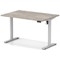 Air Lite 1200mm Height Adjustable Office Desk, Silver Leg, Grey Oak