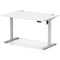 Air Lite 1200mm Height Adjustable Office Desk, Silver Leg, White