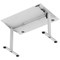 Air Lite 1200mm Height Adjustable Office Desk, Silver Leg, White