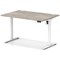 Air Lite 1200mm Height Adjustable Office Desk, White Leg, Grey Oak