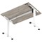 Air Lite 1200mm Height Adjustable Office Desk, White Leg, Grey Oak