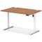 Air Lite 1200mm Height Adjustable Office Desk, White Leg, Walnut