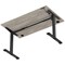 Air Lite 1400mm Height Adjustable Office Desk, Black Leg, Grey Oak