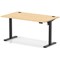 Air Lite 1400mm Height Adjustable Office Desk, Black Leg, Maple