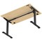Air Lite 1400mm Height Adjustable Office Desk, Black Leg, Maple