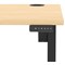 Air Lite 1400mm Height Adjustable Office Desk, Black Leg, Maple