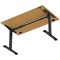 Air Lite 1400mm Height Adjustable Office Desk, Black Leg, Oak
