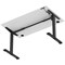 Air Lite 1400mm Height Adjustable Office Desk, Black Leg, White