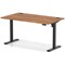 Air Lite 1400mm Height Adjustable Office Desk, Black Leg, Walnut