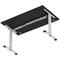 Air Lite 1400mm Height Adjustable Office Desk, Silver Leg, Black