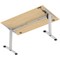 Air Lite 1400mm Height Adjustable Office Desk, Silver Leg, Maple