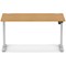 Air Lite 1400mm Height Adjustable Office Desk, Silver Leg, Oak