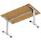 Air Lite 1400mm Height Adjustable Office Desk, Silver Leg, Oak