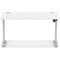 Air Lite 1400mm Height Adjustable Office Desk, Silver Leg, White