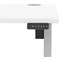 Air Lite 1400mm Height Adjustable Office Desk, Silver Leg, White