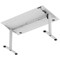 Air Lite 1400mm Height Adjustable Office Desk, Silver Leg, White