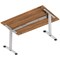 Air Lite 1400mm Height Adjustable Office Desk, Silver Leg, Walnut