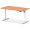 Air Lite 1400mm Height Adjustable Office Desk, White Leg, Beech