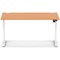 Air Lite 1400mm Height Adjustable Office Desk, White Leg, Beech