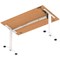 Air Lite 1400mm Height Adjustable Office Desk, White Leg, Beech