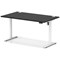 Air Lite 1400mm Height Adjustable Office Desk, White Leg, Black