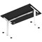 Air Lite 1400mm Height Adjustable Office Desk, White Leg, Black