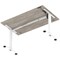 Air Lite 1400mm Height Adjustable Office Desk, White Leg, Grey Oak