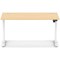 Air Lite 1400mm Height Adjustable Office Desk, White Leg, Maple