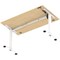 Air Lite 1400mm Height Adjustable Office Desk, White Leg, Maple