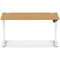 Air Lite 1400mm Height Adjustable Office Desk, White Leg, Oak