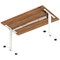 Air Lite 1400mm Height Adjustable Office Desk, White Leg, Walnut