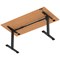 Air Lite 1600mm Height Adjustable Office Desk, Black Leg, Beech