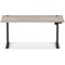 Air Lite 1600mm Height Adjustable Office Desk, Black Leg, Grey Oak