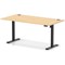 Air Lite 1600mm Height Adjustable Office Desk, Black Leg, Maple