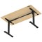 Air Lite 1600mm Height Adjustable Office Desk, Black Leg, Maple