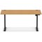 Air Lite 1600mm Height Adjustable Office Desk, Black Leg, Oak