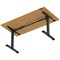 Air Lite 1600mm Height Adjustable Office Desk, Black Leg, Oak