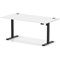 Air Lite 1600mm Height Adjustable Office Desk, Black Leg, White