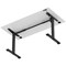 Air Lite 1600mm Height Adjustable Office Desk, Black Leg, White