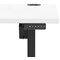 Air Lite 1600mm Height Adjustable Office Desk, Black Leg, White