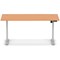 Air Lite 1600mm Height Adjustable Office Desk, Silver Leg, Beech