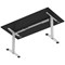 Air Lite 1600mm Height Adjustable Office Desk, Silver Leg, Black